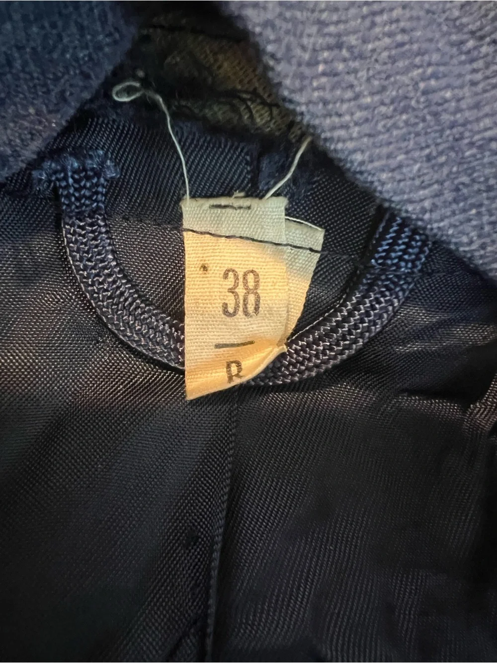 Vintage 50s Air Force USAF Cropped 100%Wool Jacket Blue Senior Airman L-0343 38R